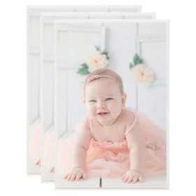 Marcos de foto collage de pared/mesa 3 uds plateado MDF