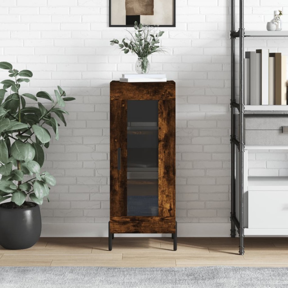 Aparador madera de ingeniería roble ahumado 34,5x34x90