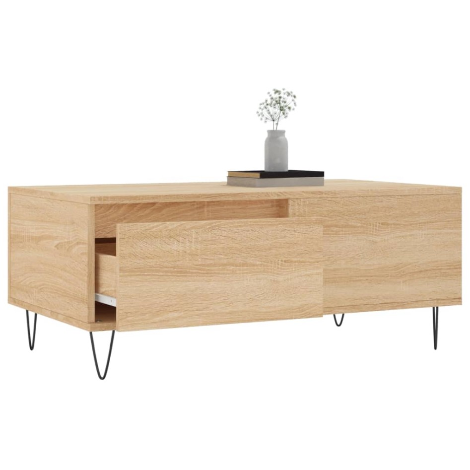 Mesa de centro madera contrachapada roble Sonoma 90x50x36,5