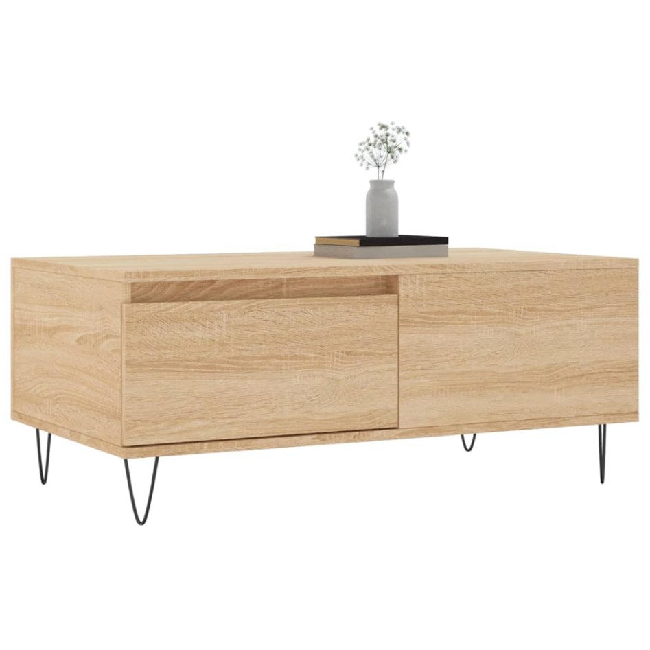 Mesa de centro madera contrachapada roble Sonoma 90x50x36,5