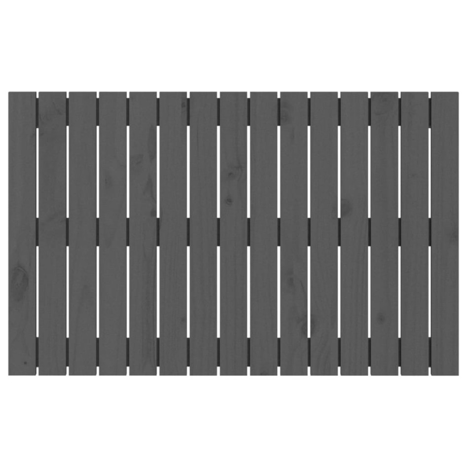 Cabecero de cama de pared madera maciza pino gris 95,5x3x60