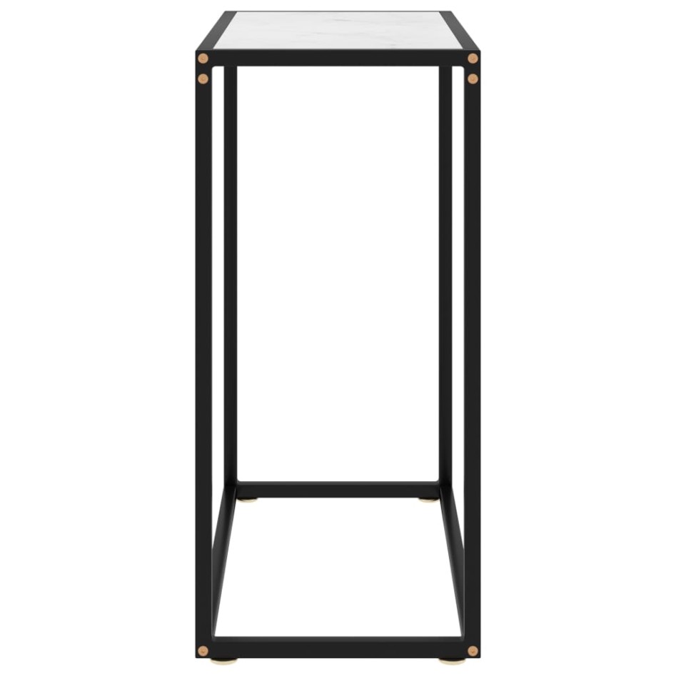 Mesa consola vidrio templado blanco 60x35x75