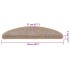 Alfombrilla autoadhesiva escalera sisal 15 uds beige 56x17x3