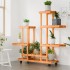 Soporte de flores con ruedas madera maciza abeto 95x25x101