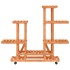 Soporte de flores con ruedas madera maciza abeto 95x25x101