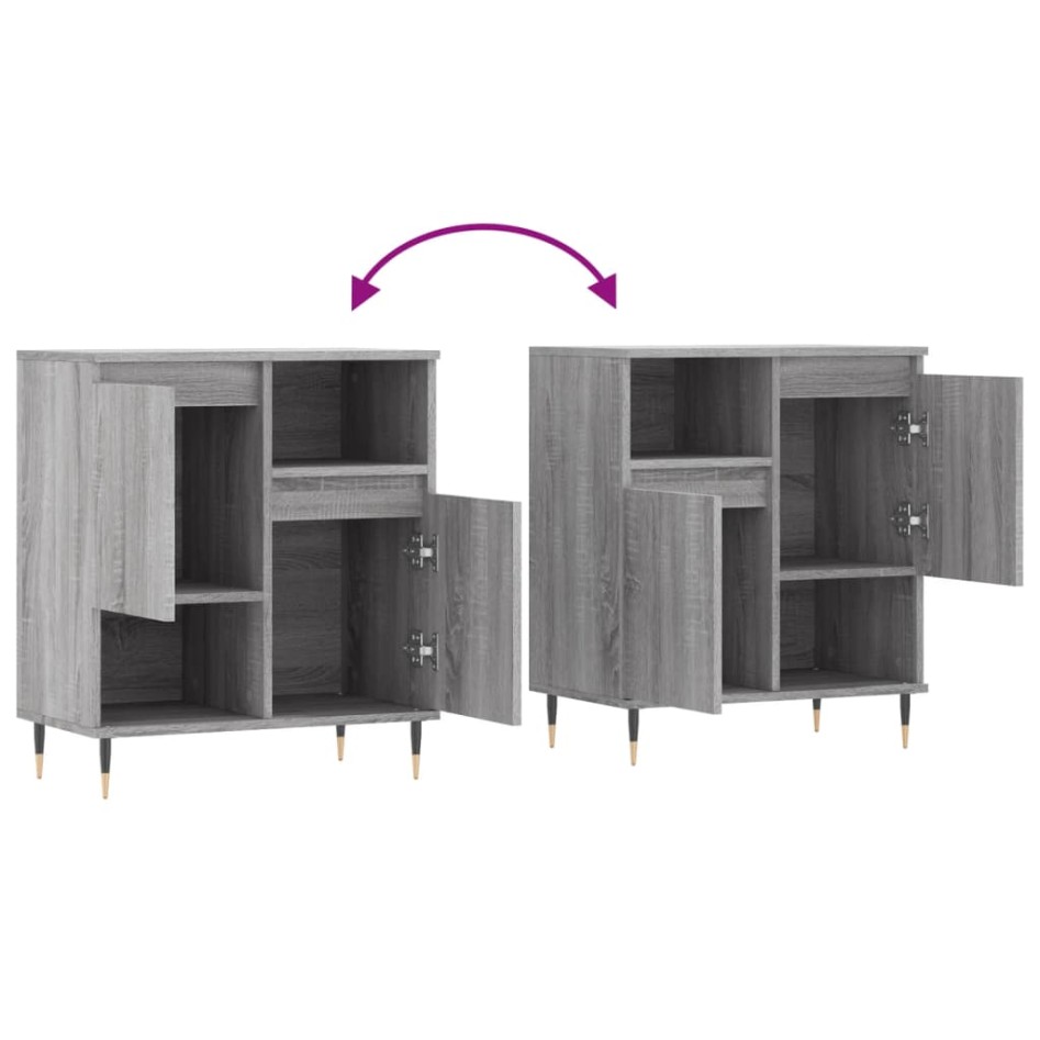 Aparador de madera contrachapada gris Sonoma 60x35x70