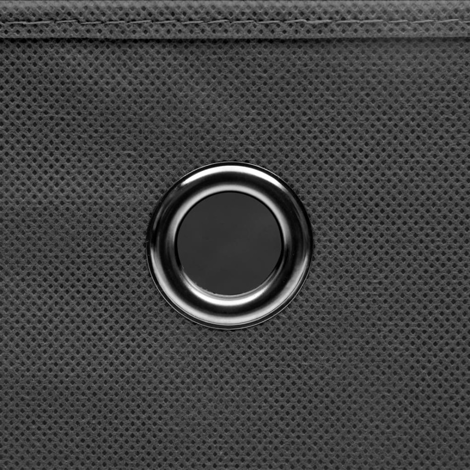 Cajas de almacenaje con tapas 10 uds tela gris 32x32x32