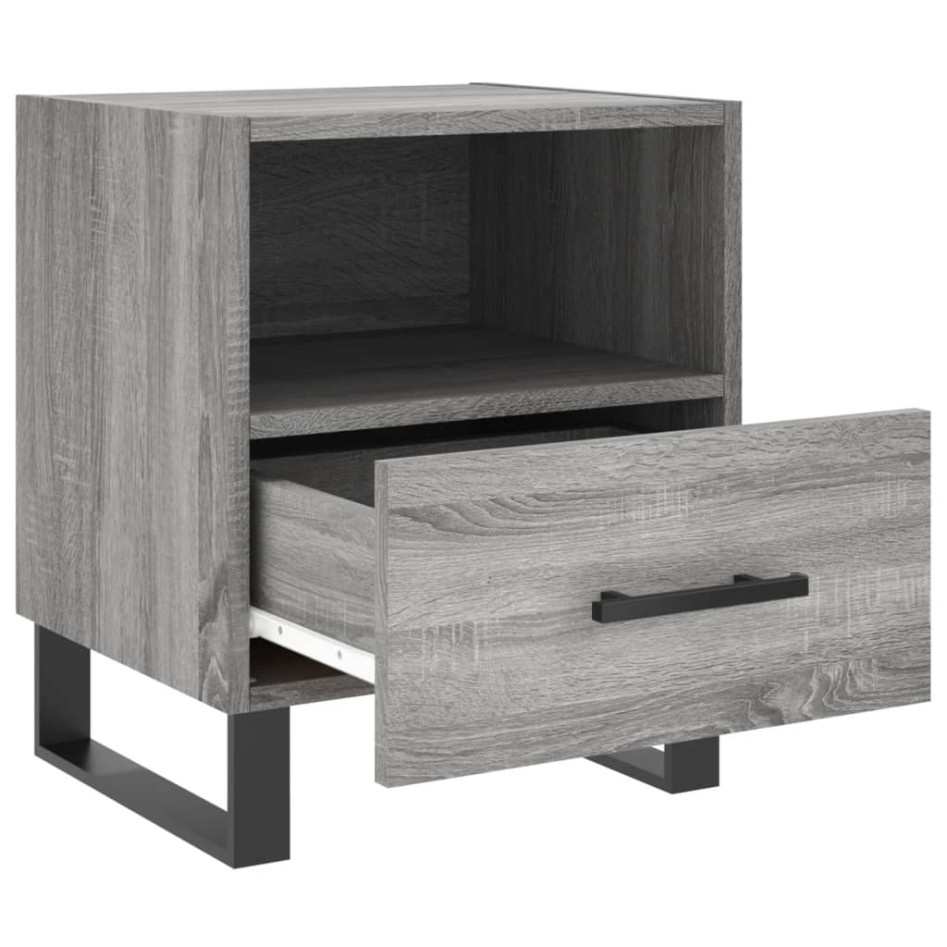 Mesitas noche 2 uds madera ingeniería gris Sonoma 40x35x47,5