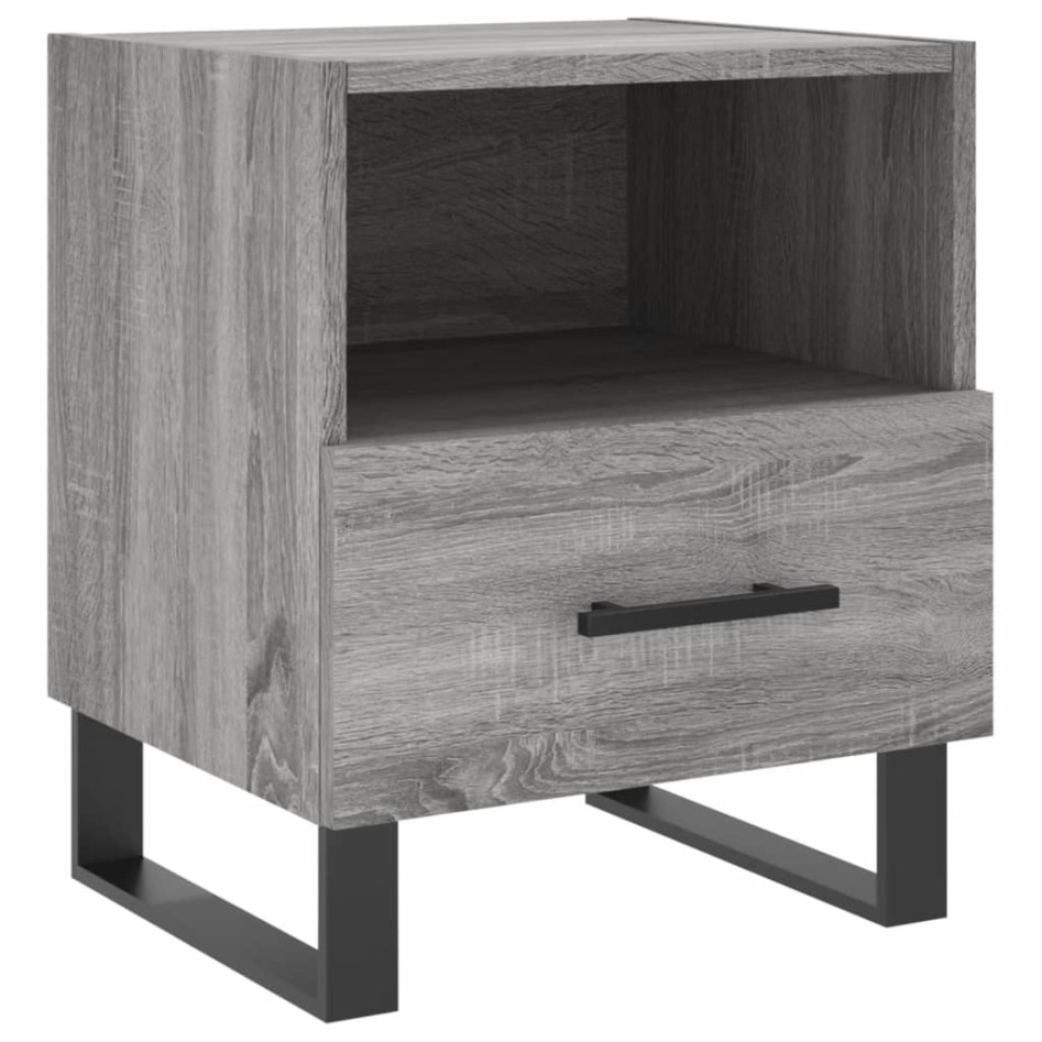 Mesitas noche 2 uds madera ingeniería gris Sonoma 40x35x47,5