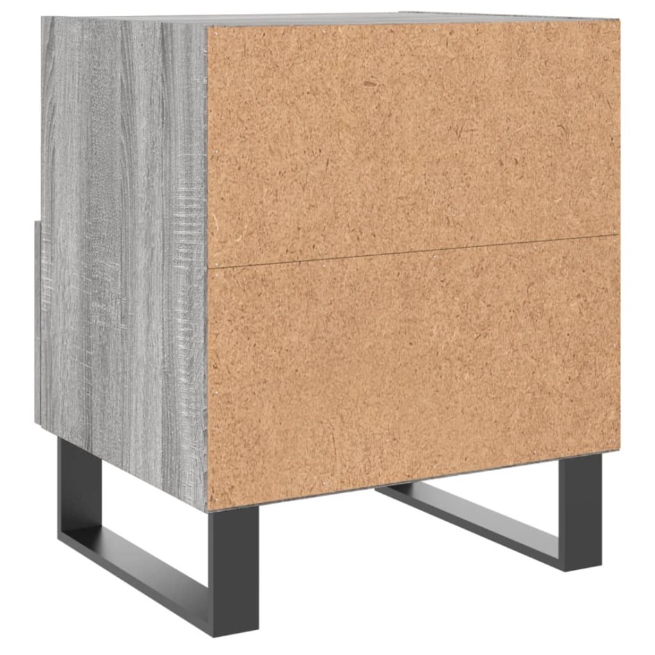 Mesitas noche 2 uds madera ingeniería gris Sonoma 40x35x47,5