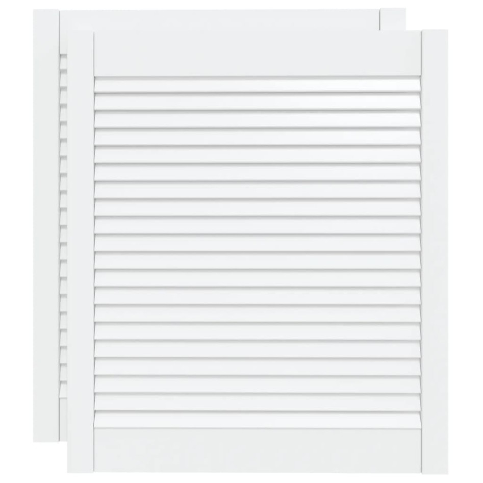 Puerta de armario lamas 2 uds madera pino blanco 69x59,4