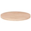Superficie de mesa redonda madera de roble sin tratar Ø50x2,5cm