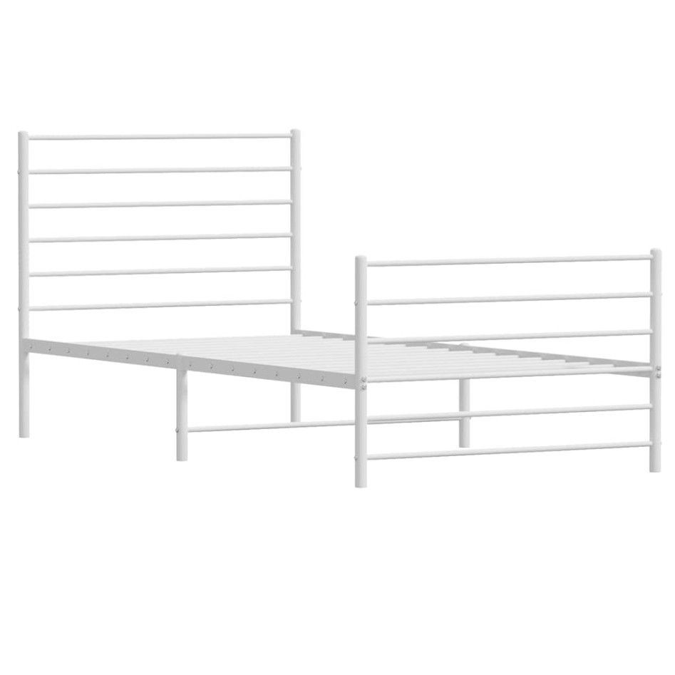 Estructura cama sin colchón con estribo metal blanco 100x200