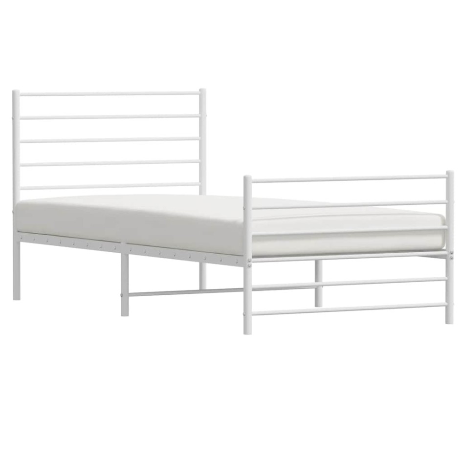 Estructura cama sin colchón con estribo metal blanco 100x200