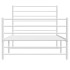Estructura cama sin colchón con estribo metal blanco 100x200