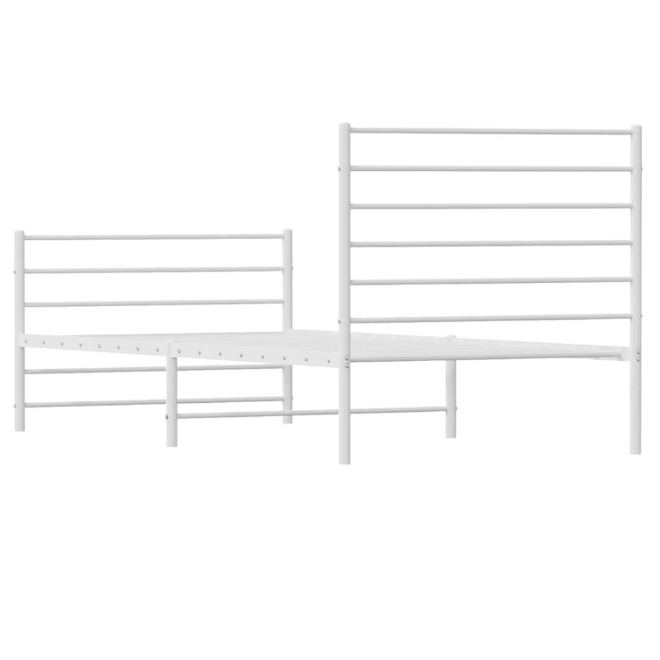 Estructura cama sin colchón con estribo metal blanco 100x200