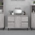 Armario de lavabo madera contrachapada gris Sonoma 80x33x60