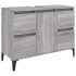 Armario de lavabo madera contrachapada gris Sonoma 80x33x60