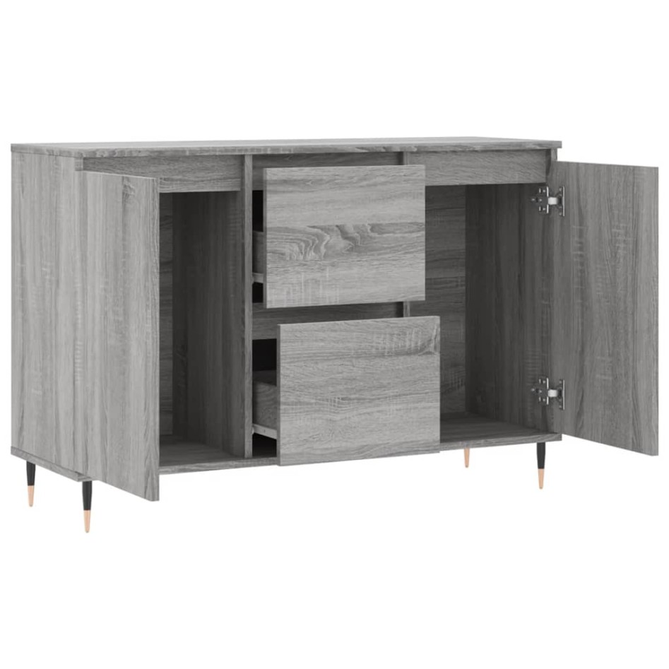 Aparador de madera de ingeniería gris Sonoma 104x35x70