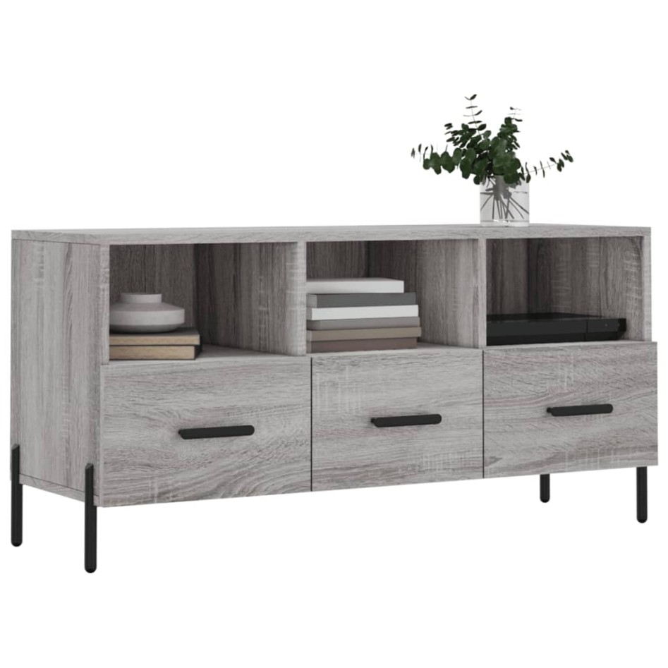 Mueble de TV madera de ingeniería gris Sonoma 102x36x50