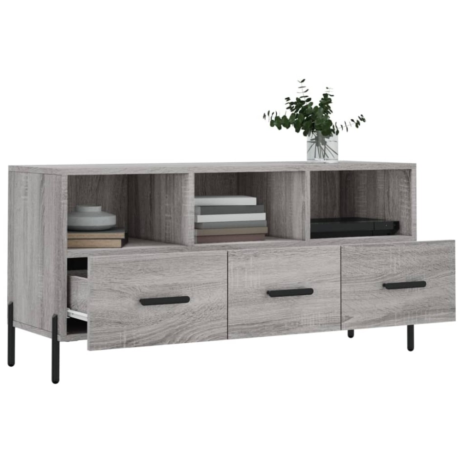 Mueble de TV madera de ingeniería gris Sonoma 102x36x50