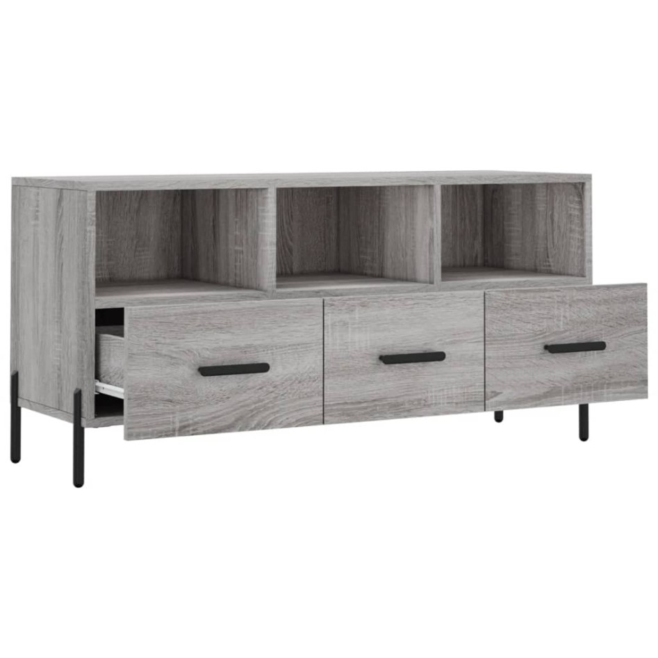 Mueble de TV madera de ingeniería gris Sonoma 102x36x50