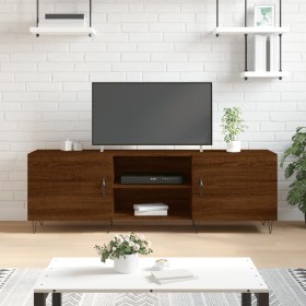 Mueble de TV madera de ingeniería roble marrón 150x30x50