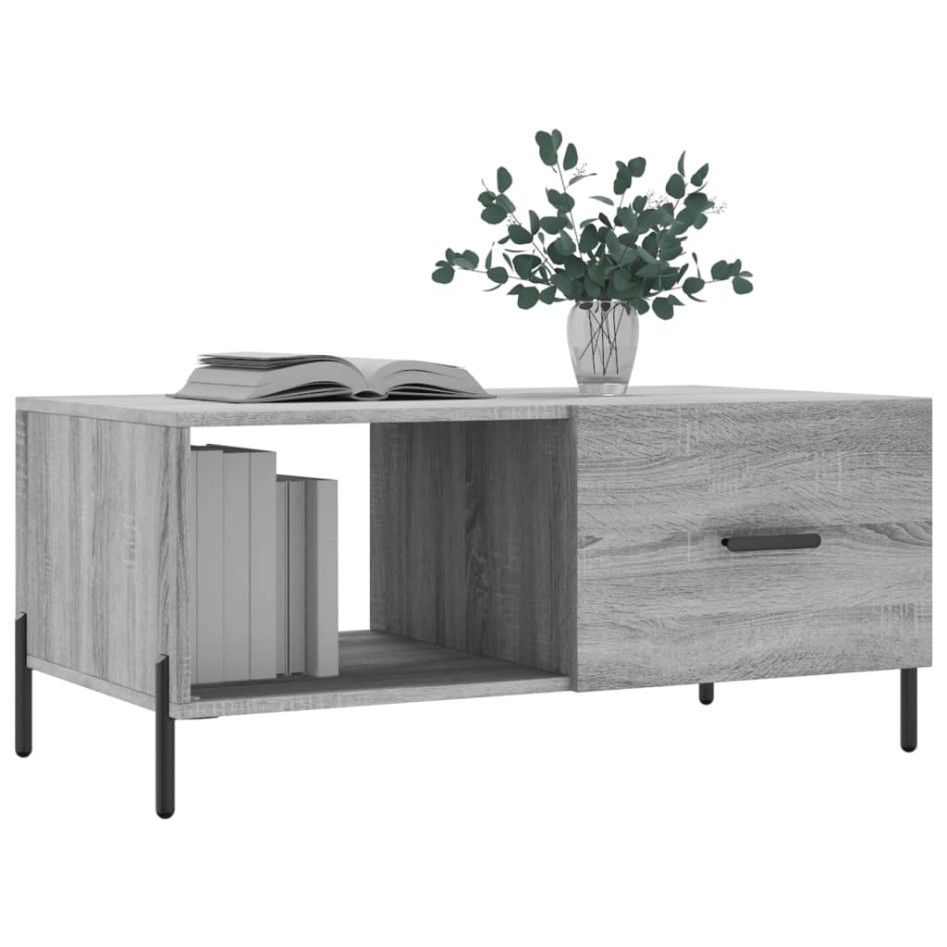Mesa de centro madera contrachapada gris Sonoma 90x50x40
