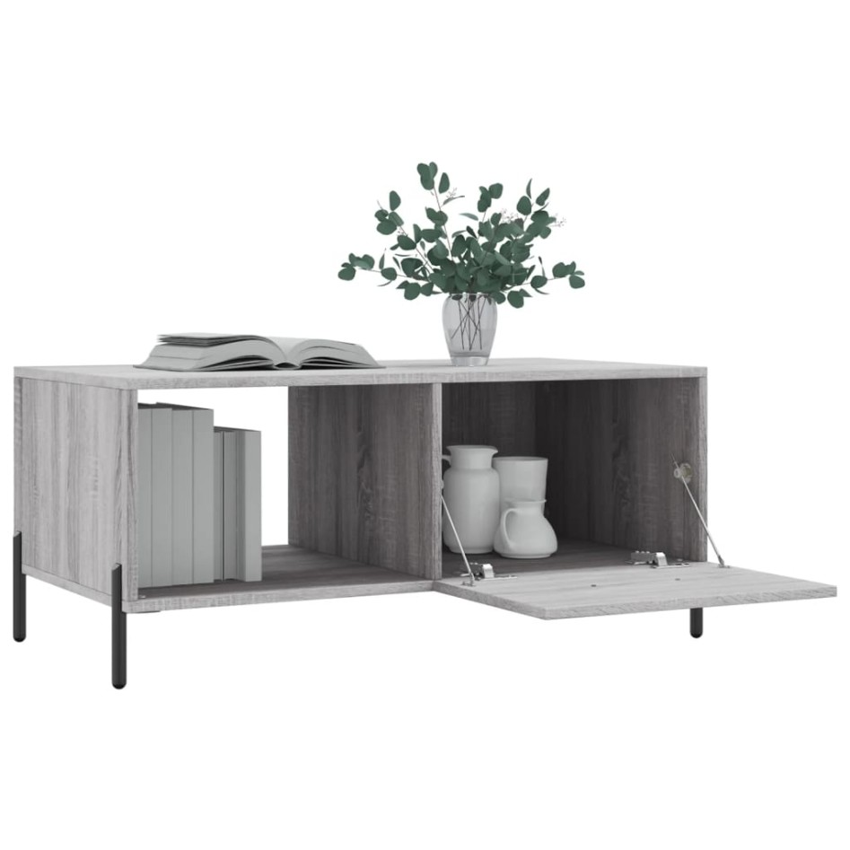 Mesa de centro madera contrachapada gris Sonoma 90x50x40