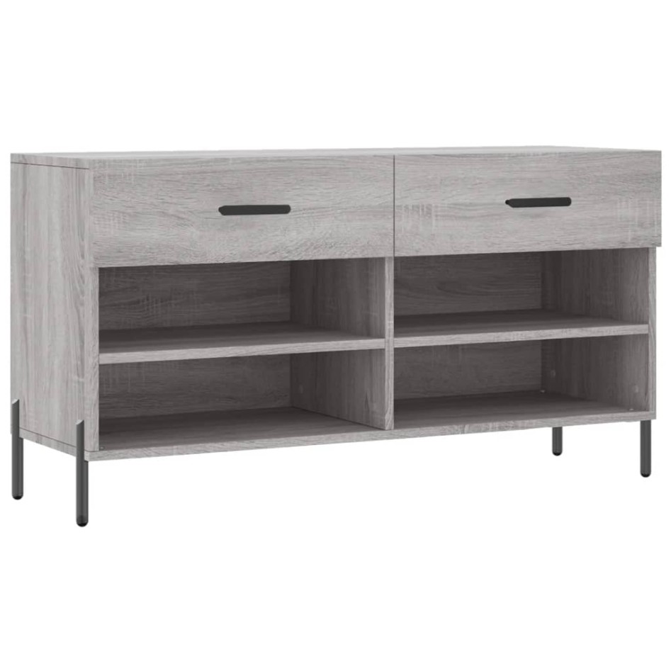Banco zapatero madera de ingeniería gris Sonoma 102x35x55