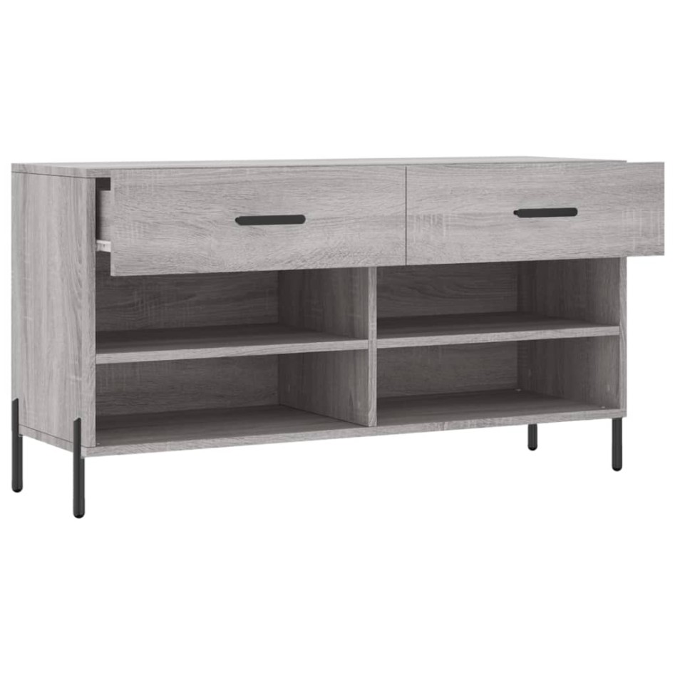 Banco zapatero madera de ingeniería gris Sonoma 102x35x55