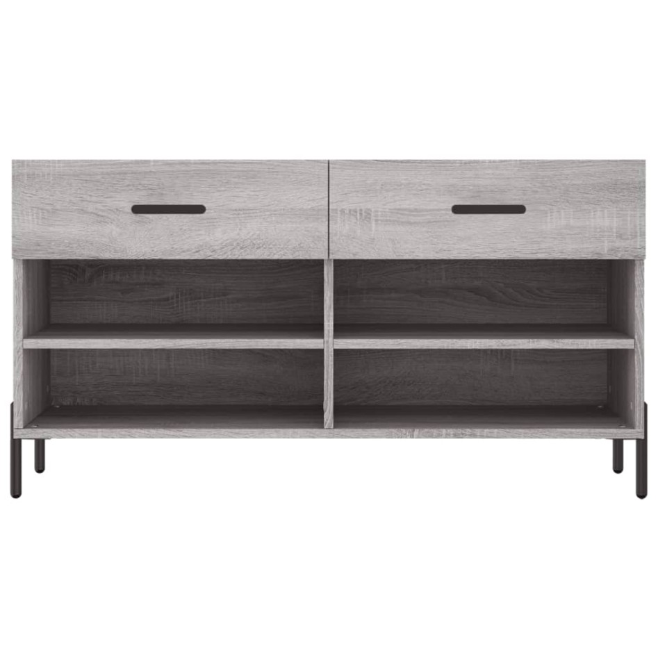 Banco zapatero madera de ingeniería gris Sonoma 102x35x55