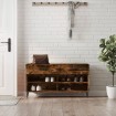Banco zapatero madera de ingeniería roble ahumado 102x35x55 cm