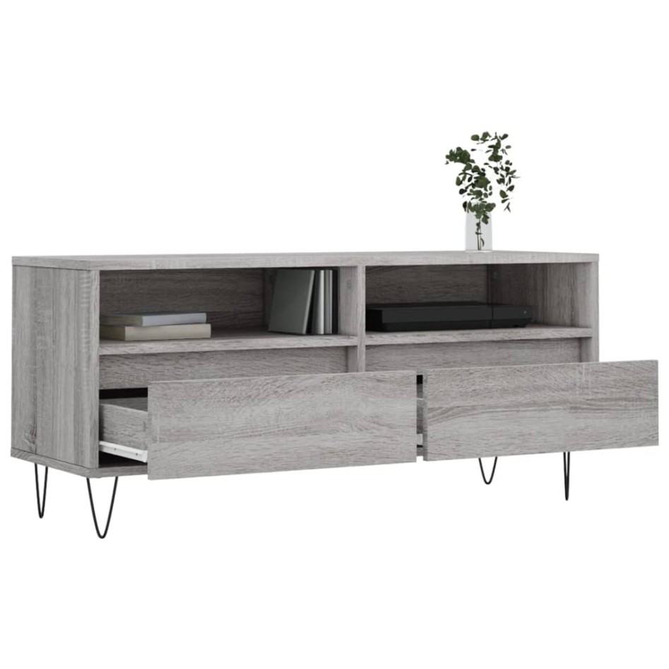 Mueble de TV madera contrachapada gris Sonoma 100x34,5x44,5