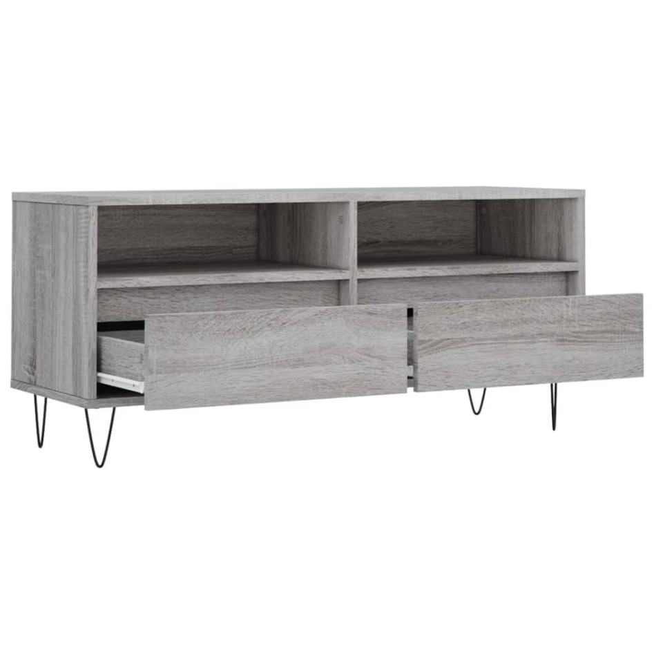 Mueble de TV madera contrachapada gris Sonoma 100x34,5x44,5