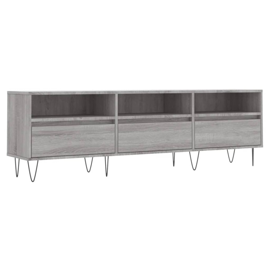 Mueble para TV madera contrachapada gris Sonoma 150x30x44,5