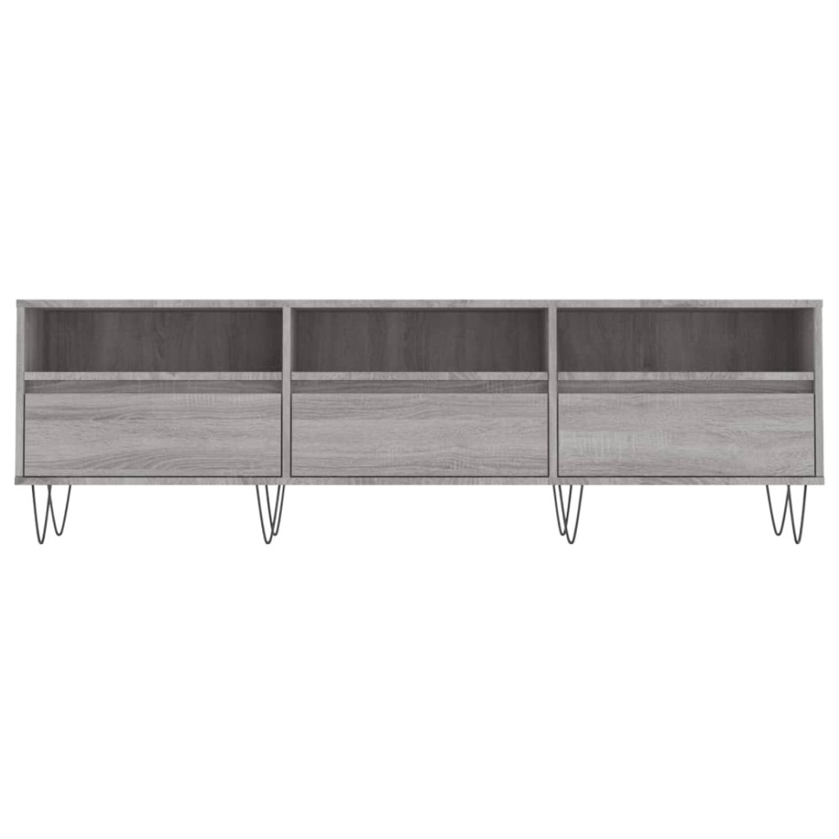 Mueble para TV madera contrachapada gris Sonoma 150x30x44,5