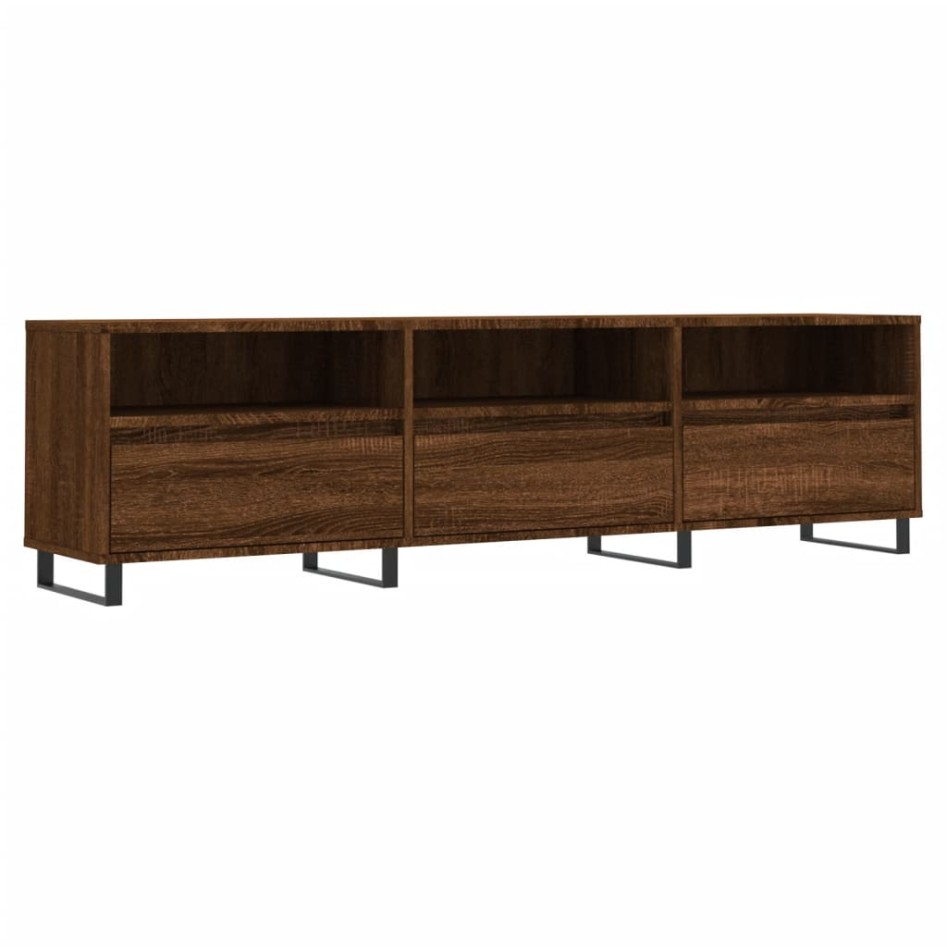 Mueble de TV madera contrachapada roble marrón 150x30x44,5