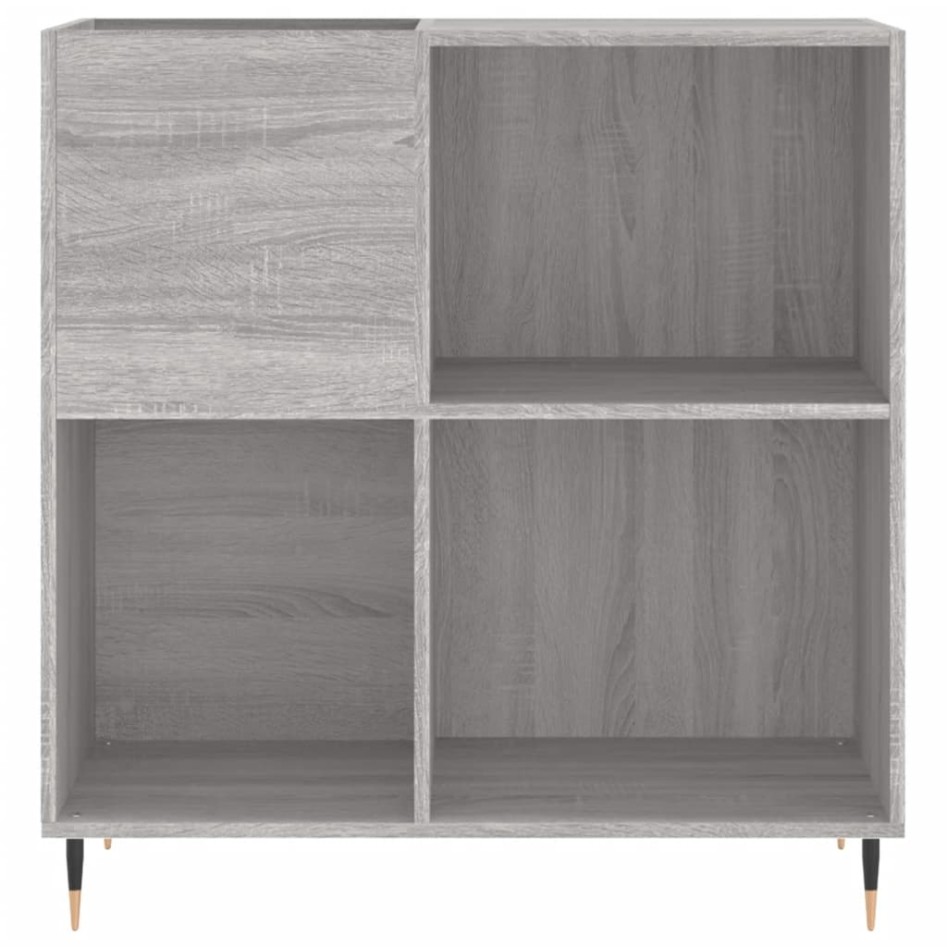 Mueble discos madera contrachapada gris Sonoma 84,5x38x89