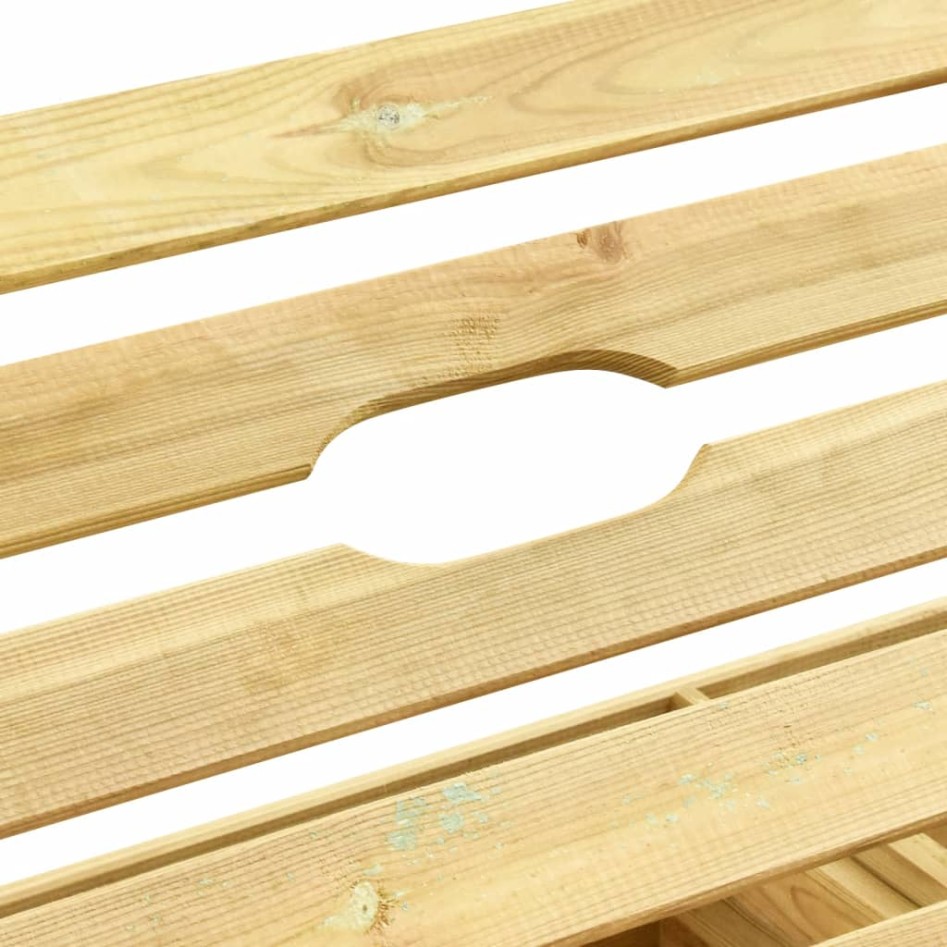 Tumbona doble de madera de pino impregnada