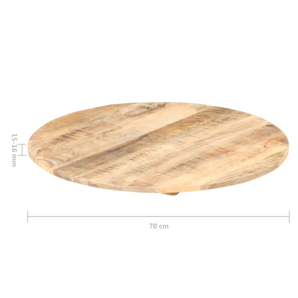 Superficie de mesa redonda madera maciza de mango 15-16 mm