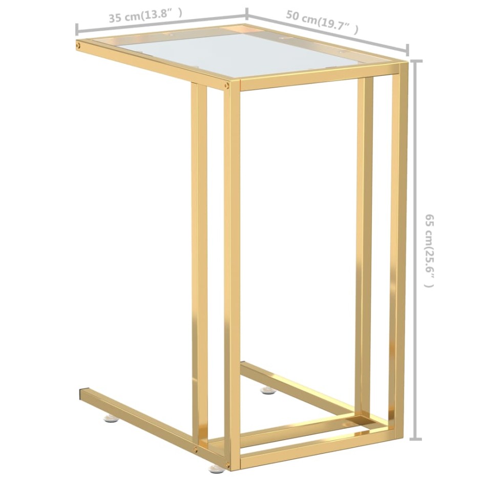Mesa auxiliar de ordenador vidrio transparente 50x35x65