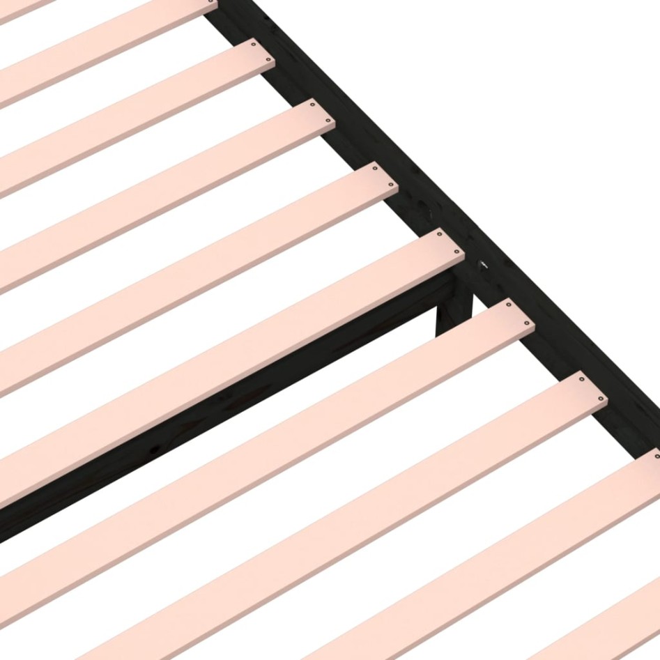 Estructura de cama sin colchón madera maciza negro 75x190