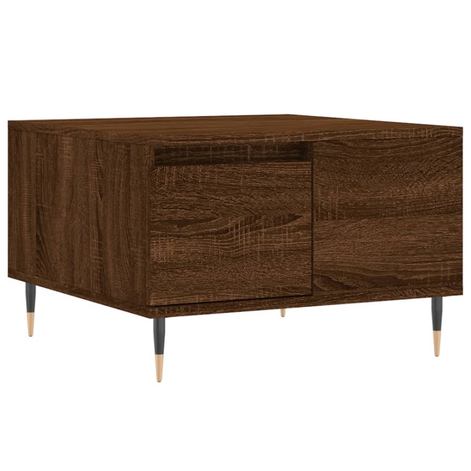 Mesa de centro madera contrachapada roble marrón 55x55x36,5