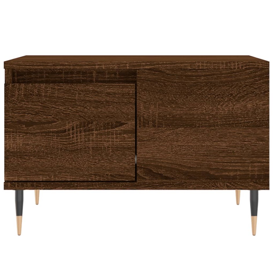 Mesa de centro madera contrachapada roble marrón 55x55x36,5