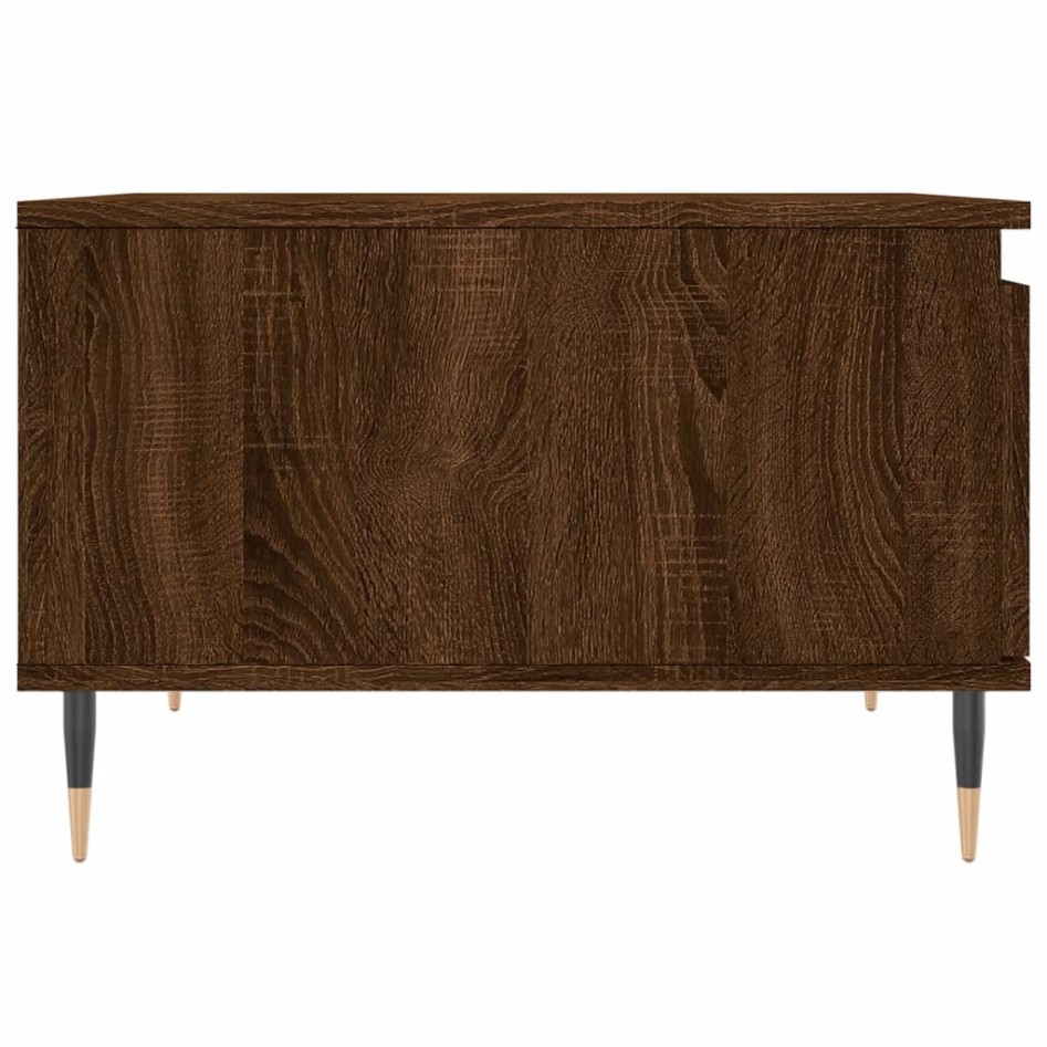 Mesa de centro madera contrachapada roble marrón 55x55x36,5
