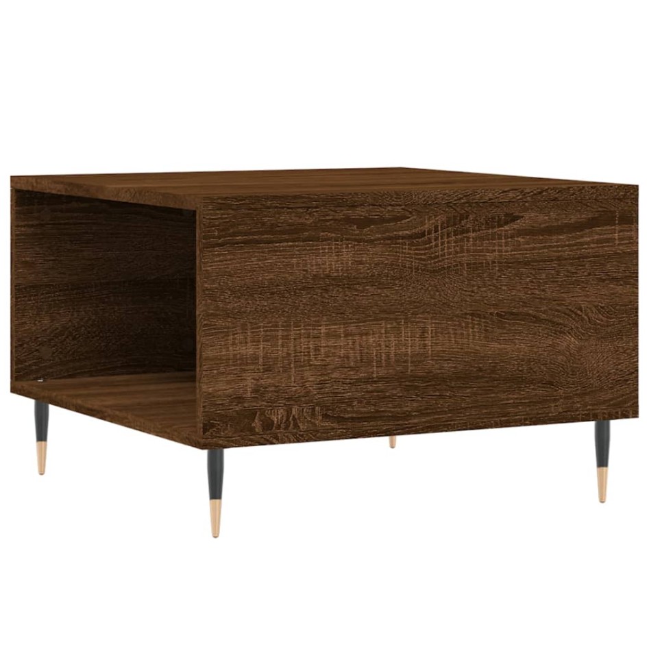 Mesa de centro madera contrachapada roble marrón 55x55x36,5