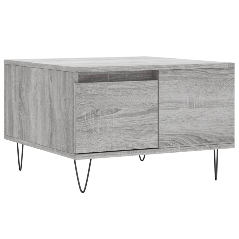 Mesa de centro madera contrachapada gris Sonoma 55x55x36,5