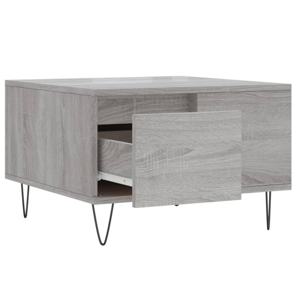 Mesa de centro madera contrachapada gris Sonoma 55x55x36,5