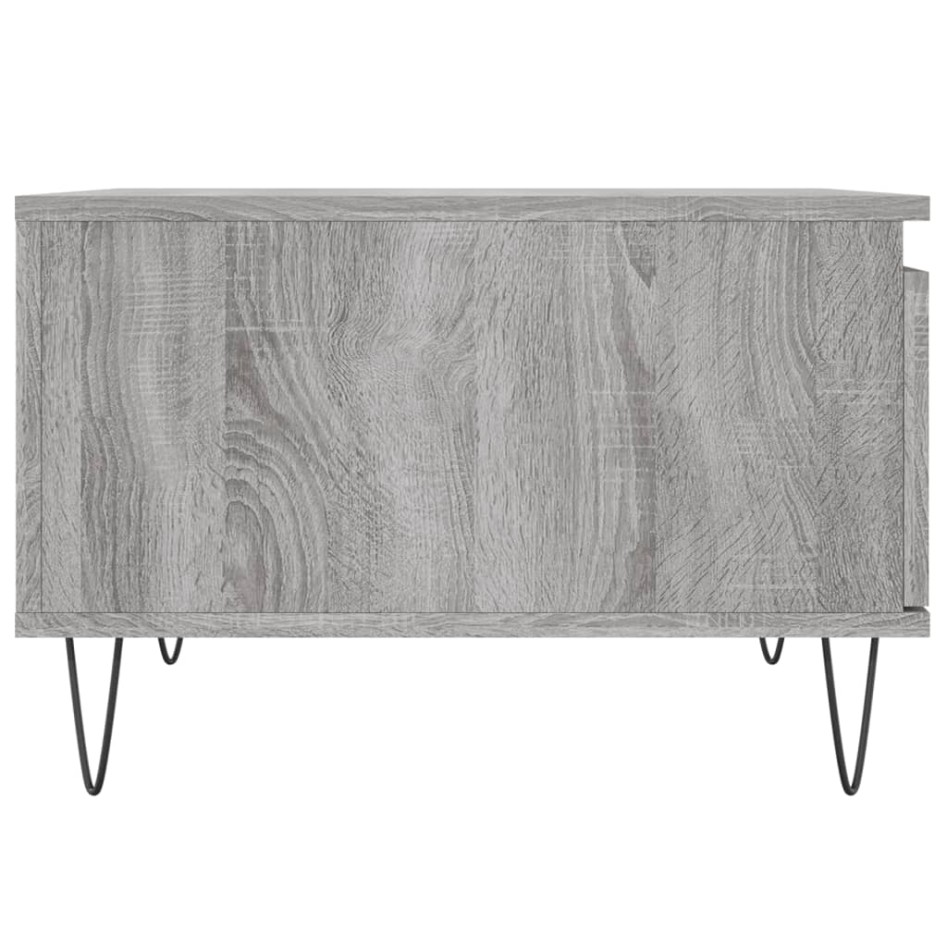 Mesa de centro madera contrachapada gris Sonoma 55x55x36,5